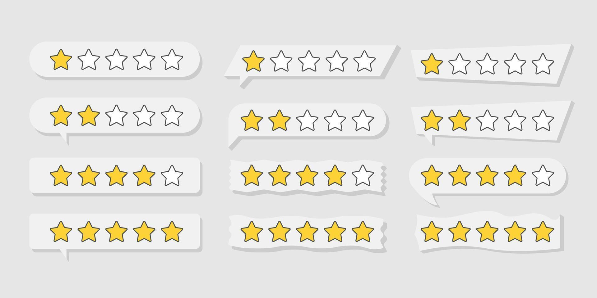 Five star rating, positive feedback modern style. Customer review with five metallic golden stars in speech bubble. Service satisfaction, quality, good rate vector