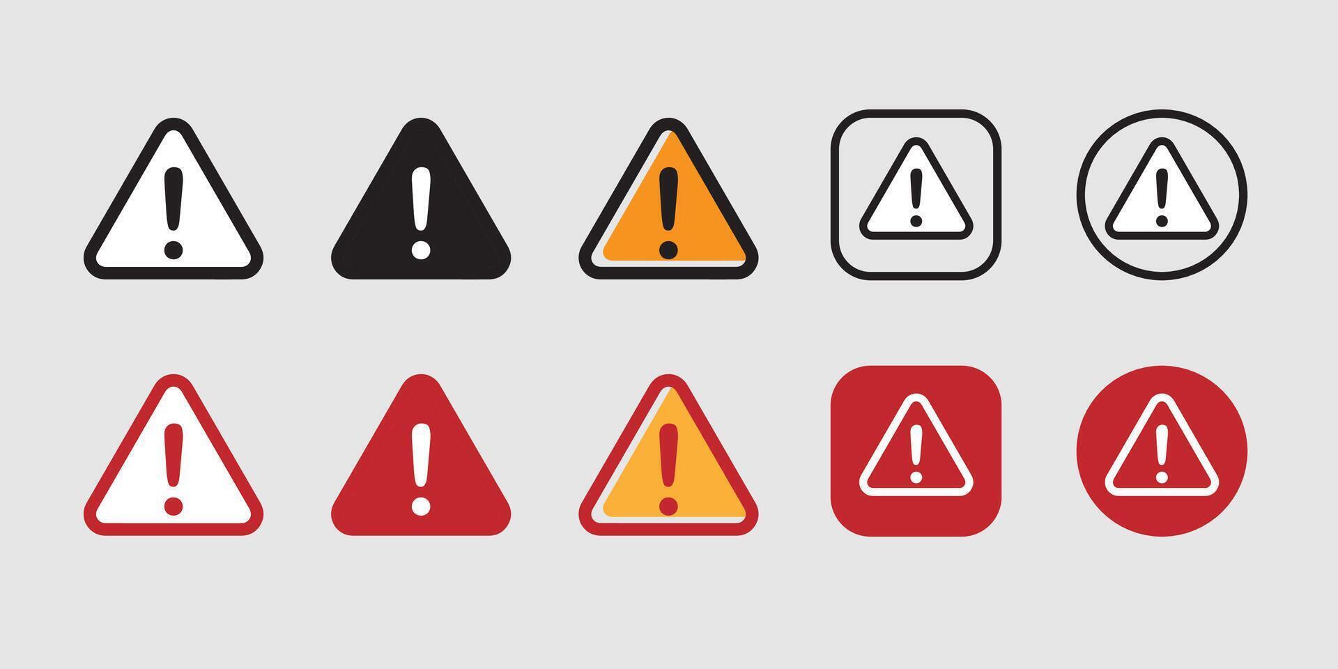 Exclamation marks. Caution alarm set, danger signs. Attention symbols. Warning and attention icons. vector