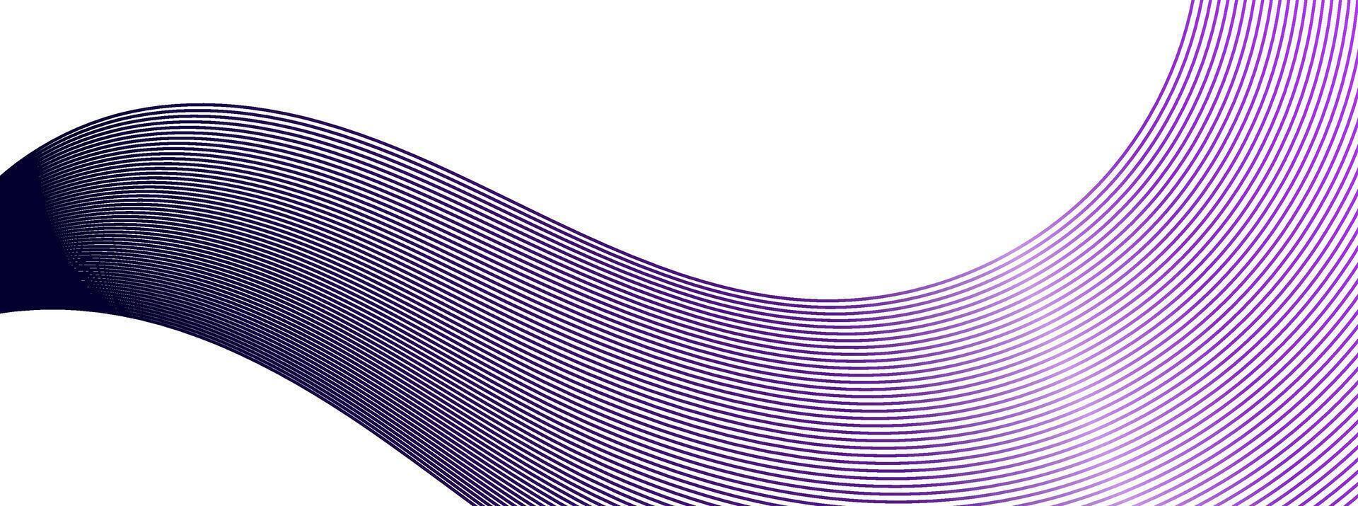 Abstract purple lines curve in a wave-like shape on a white background. vector