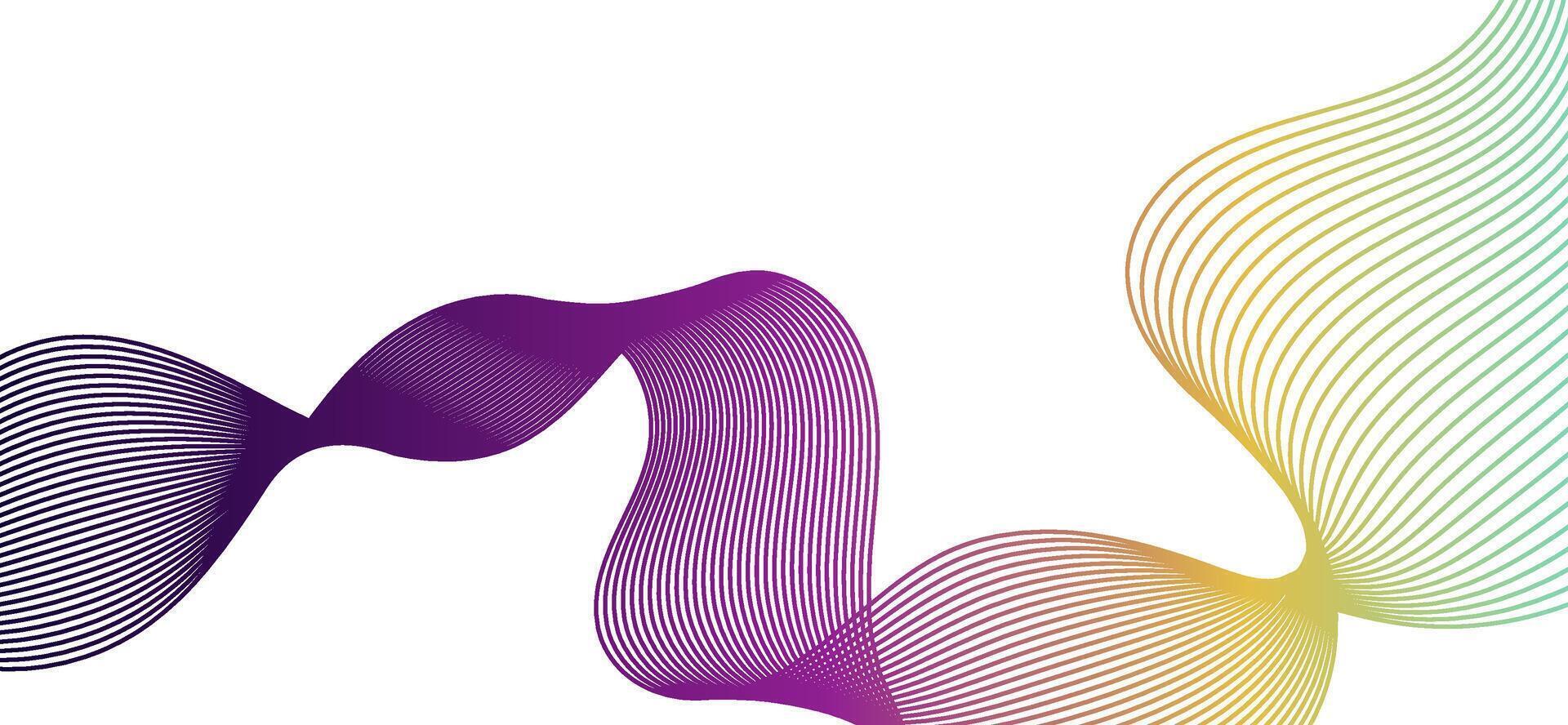 Abstract colorful gradient lines wave on white background. vector