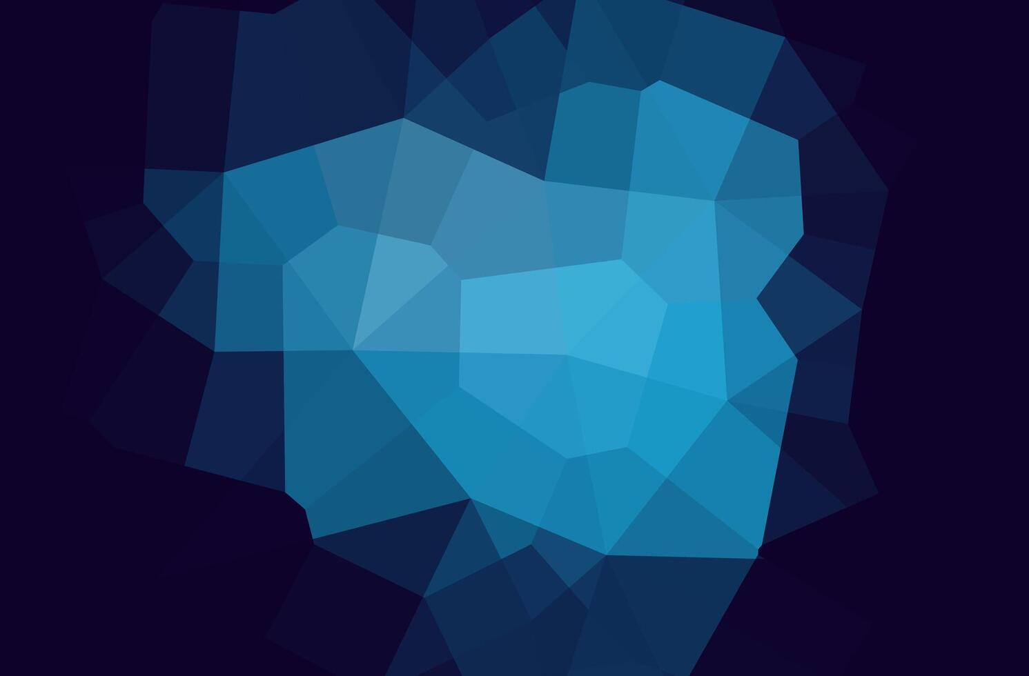 Abstract blue and black geometric polygon pattern. vector