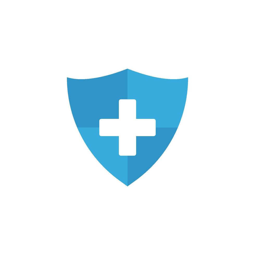 A blue shield with a cross on it vector