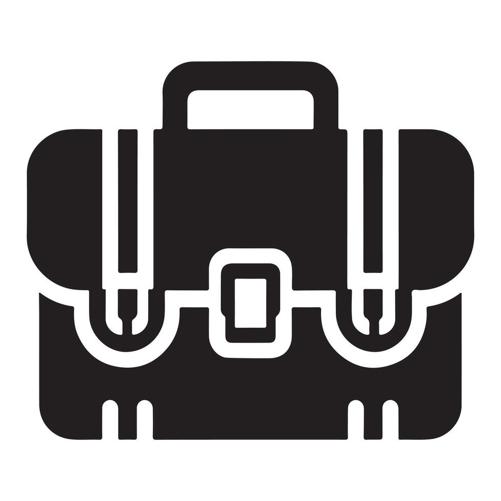 Flat Illustration of Briefcase Icon on White Canvas vector