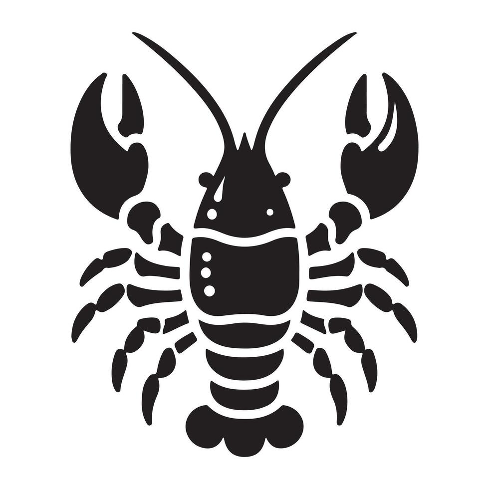 Lobster silhouette on a white background vector