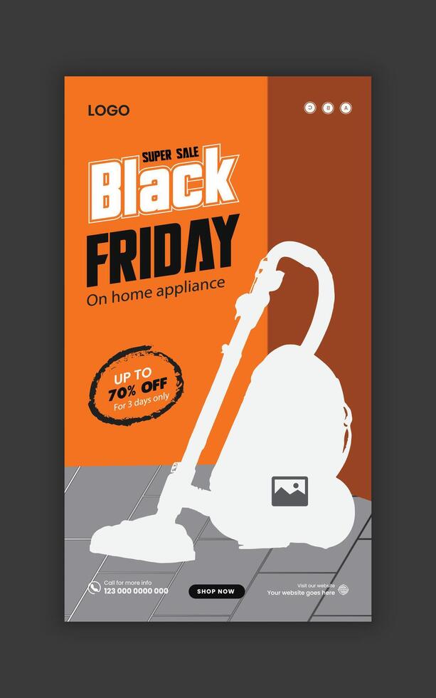 Vertical banner design for home appliance sale social media story post, Home Appliance Sale Online Story post-Template vector