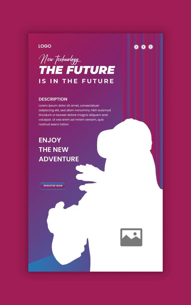A Social Media Story Banner Design for a man and woman with virtual reality glasses Metaverse Virtual Reality Workshop vector