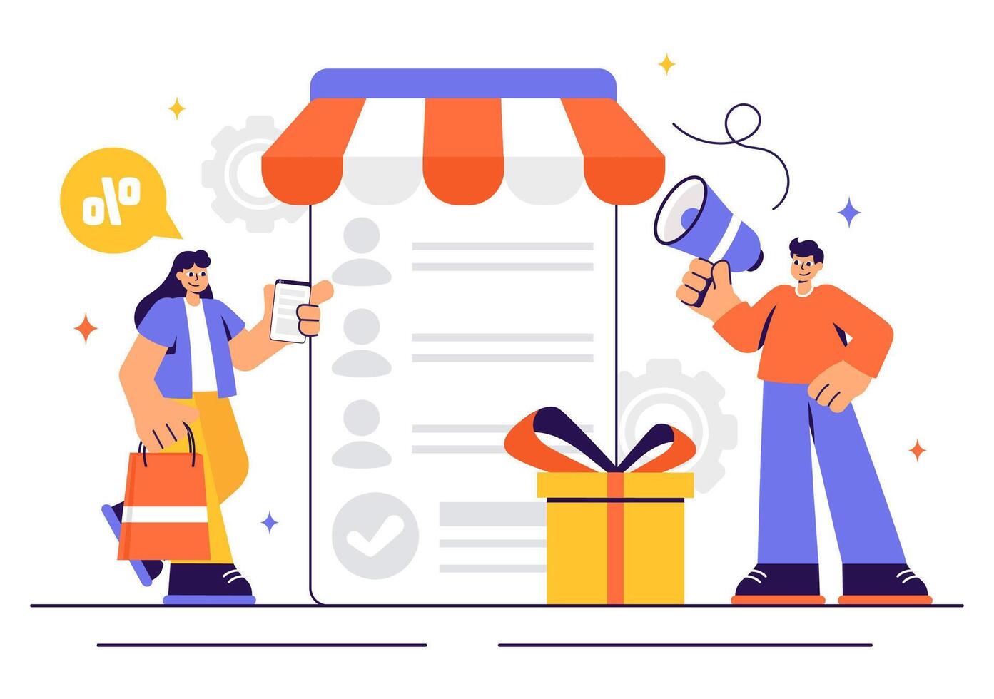 Online Shopping Discounts Illustration with Daily Deals and Promotions vector