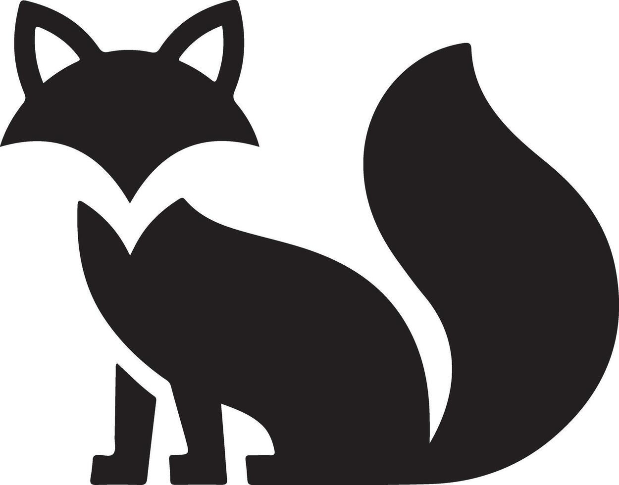 A logo of a black fox silhouette vector