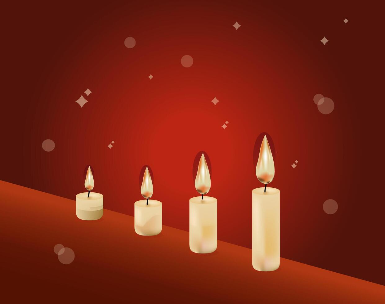 fire and candle light on decorate background vector