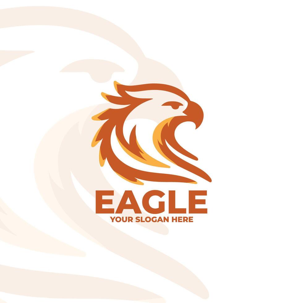 flat design logo of an eagle vector