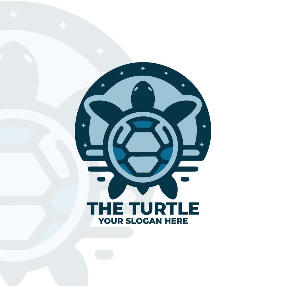 Design a flat logo of a turtle vector