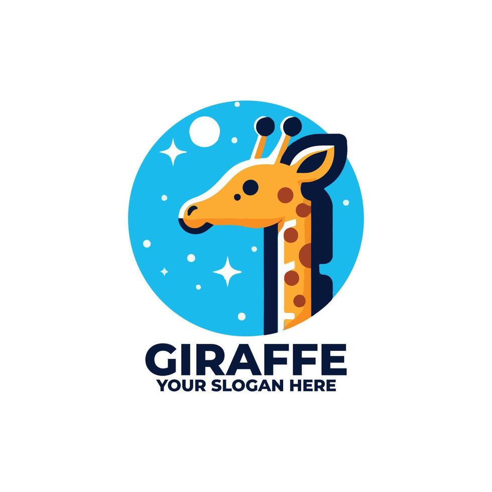 a flat logo of a giraffe vector