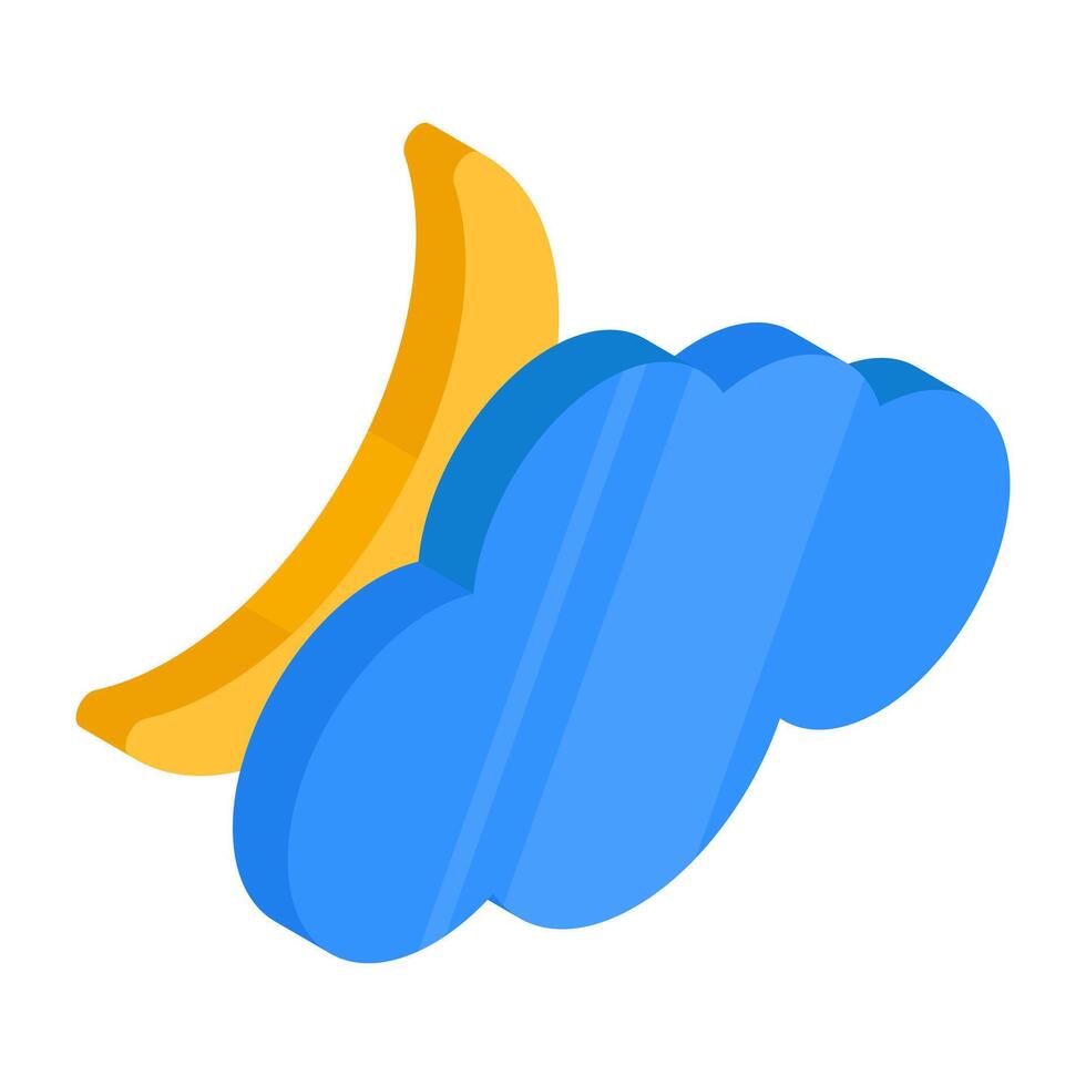 An icon design of cloudy night vector