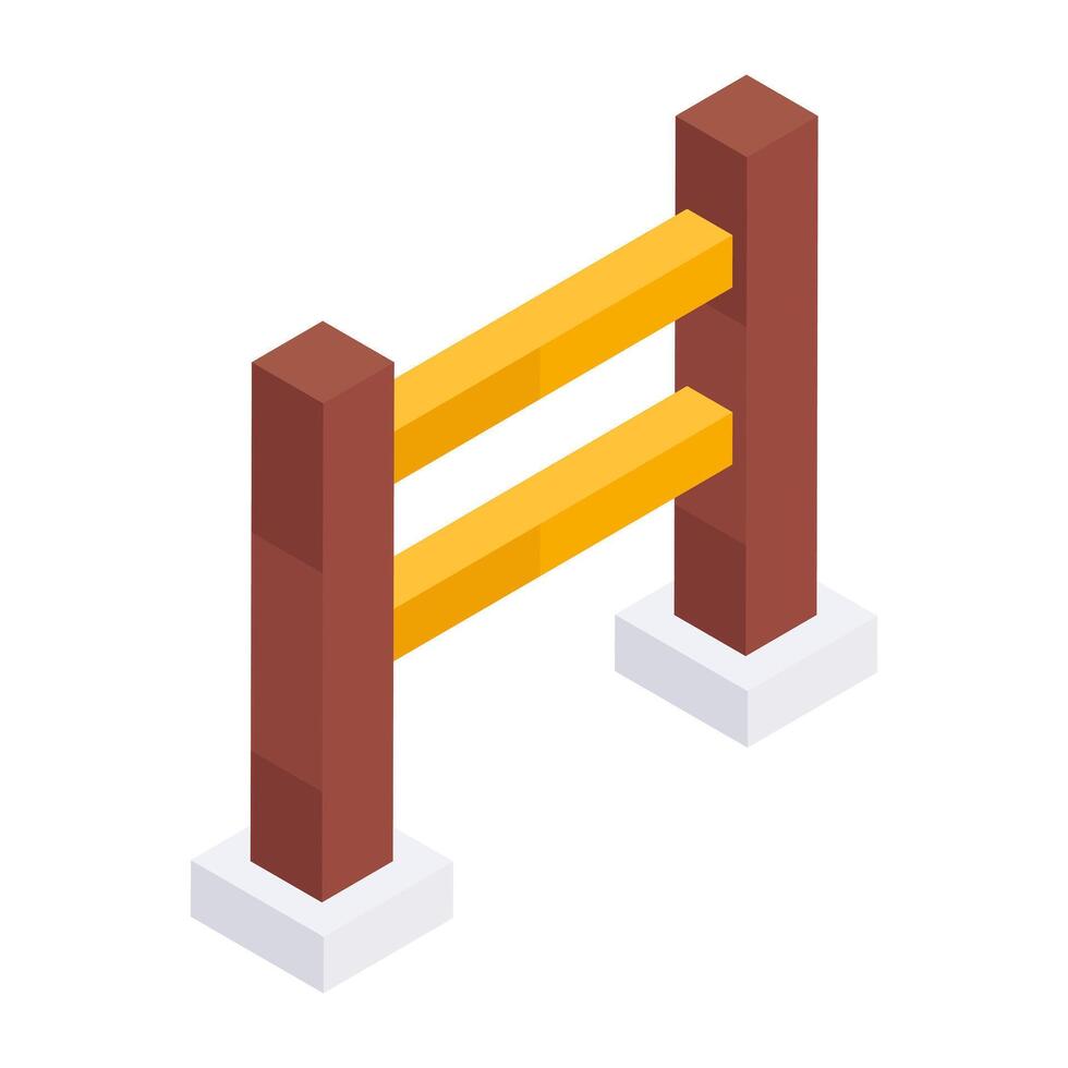 An editable design icon of fence railing vector