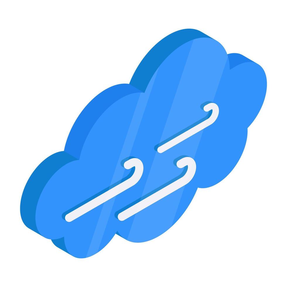 An icon design of windy cloud vector