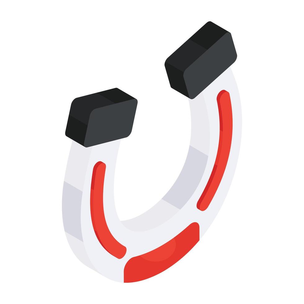 Editable design icon of magnet vector