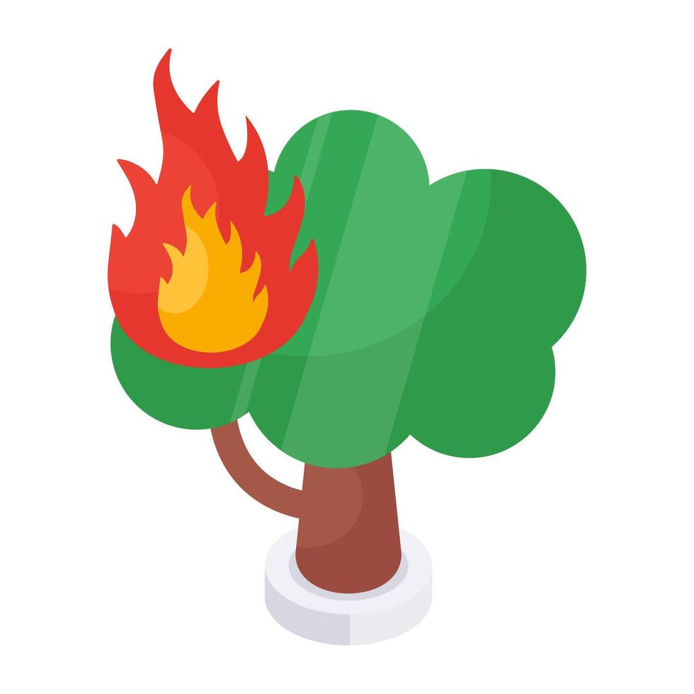 Editable design icon of forest fire vector