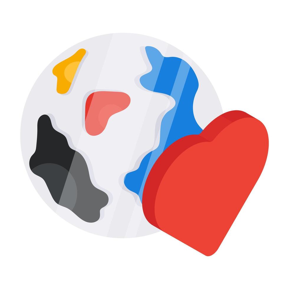 Global love icon, editable vector