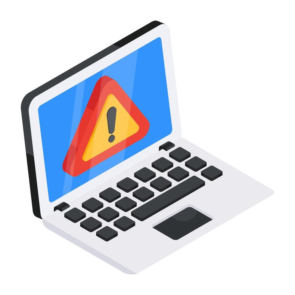 Creative design icon of laptop warning vector