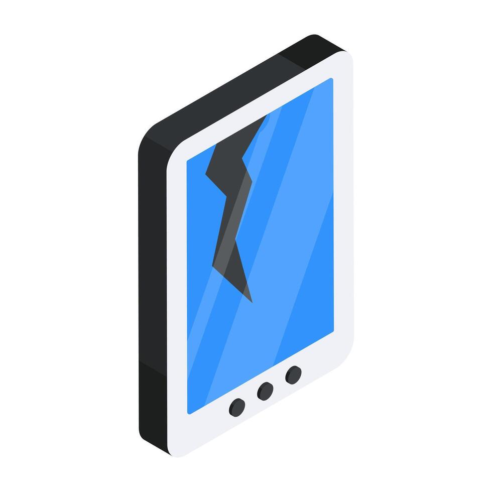 Creative design icon of cracked phone vector
