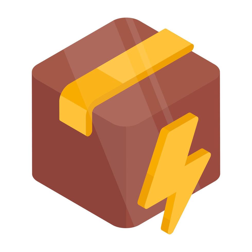 An icon design of parcel power vector