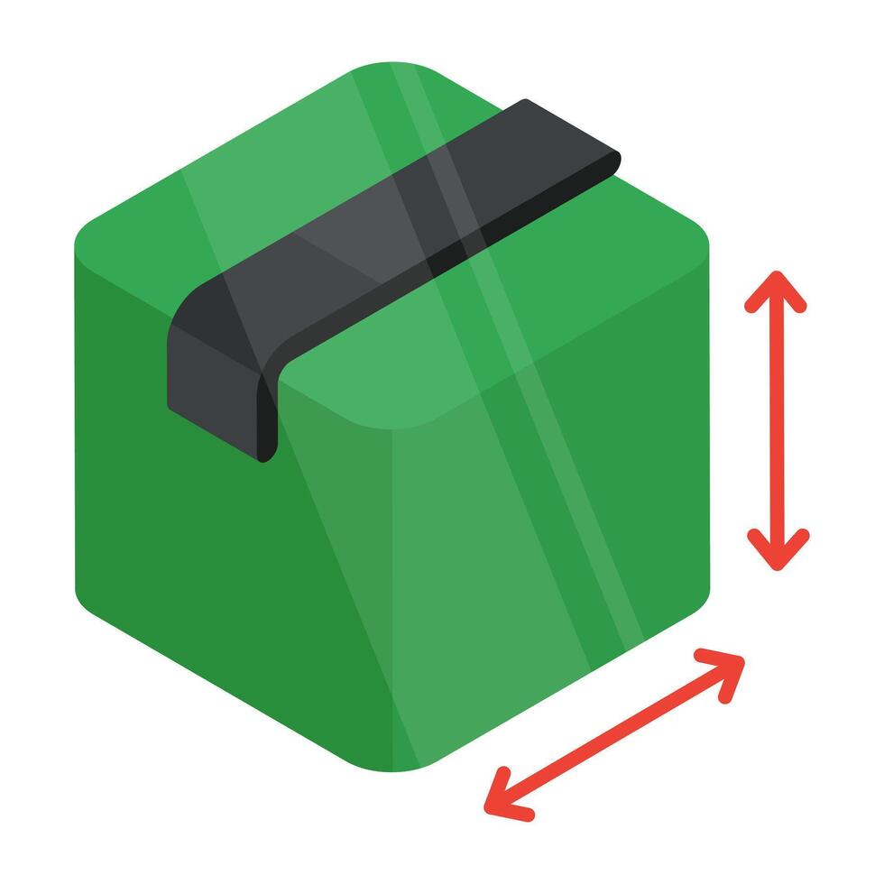 Trendy design icon of parcel size vector