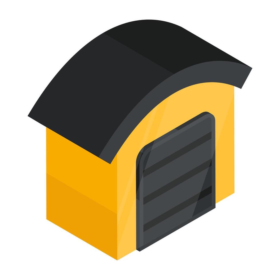 Flat design icon of warehouse vector