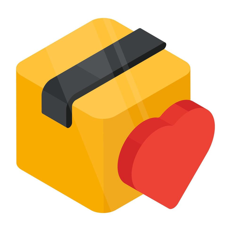 A unique design icon of favorite parcel vector