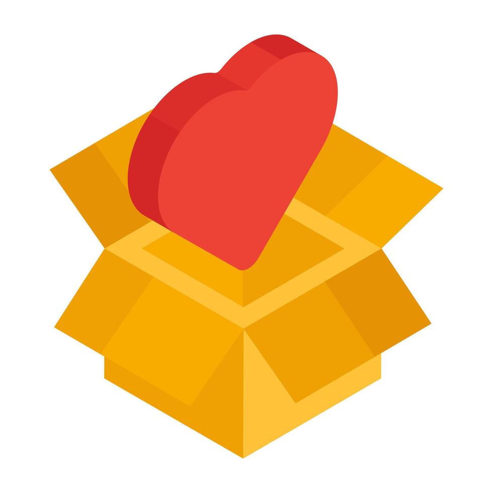 An editable design icon of favorite parcel vector