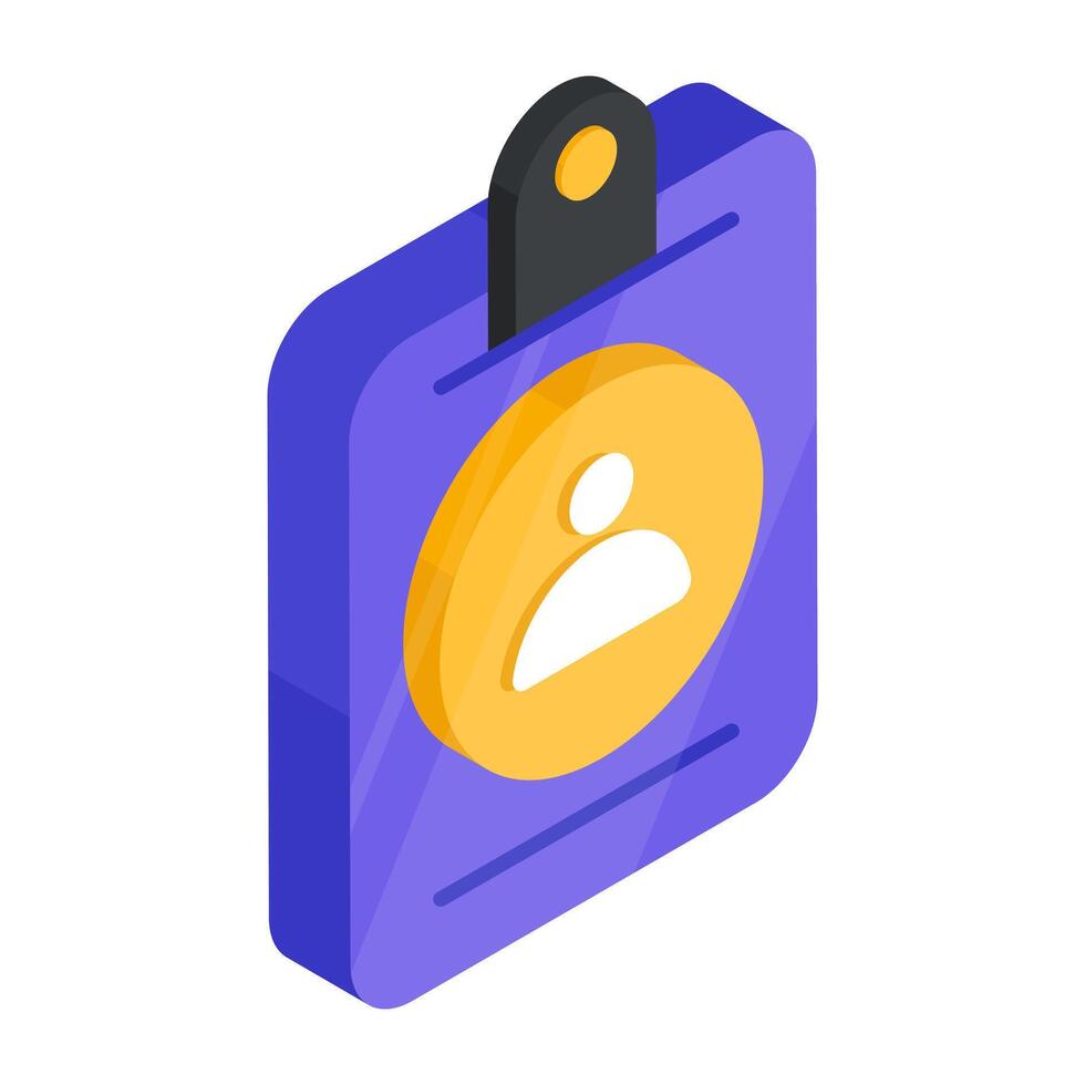 A flat design icon of id card vector