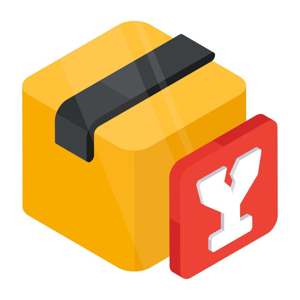 Modifiable icon of fragile parcel vector