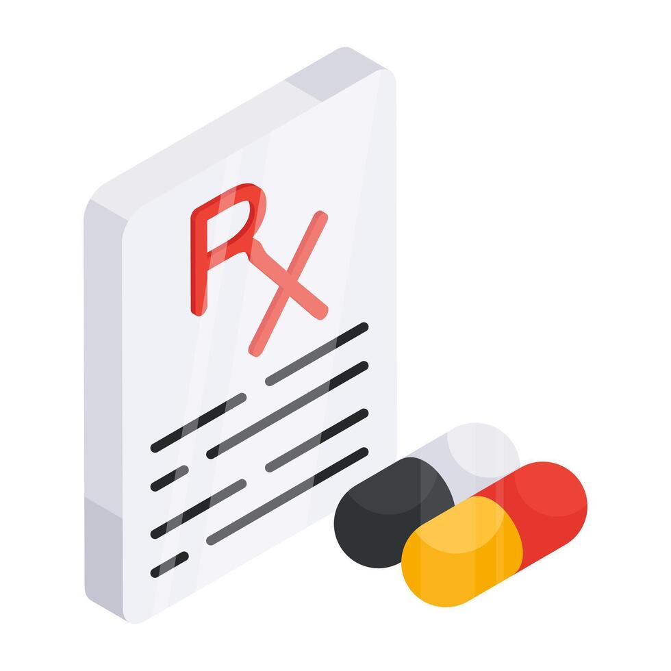 Trendy design icon of prescription vector