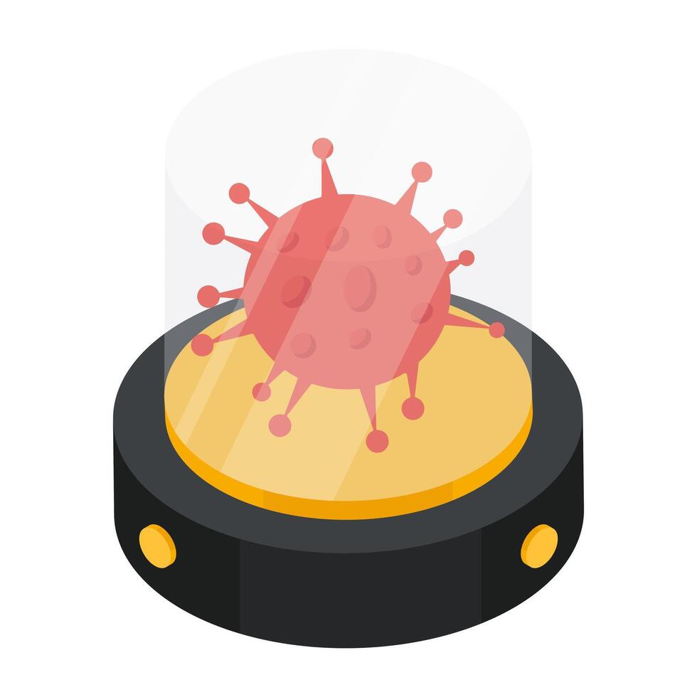 flat isometric design icon of COVID-19 vector