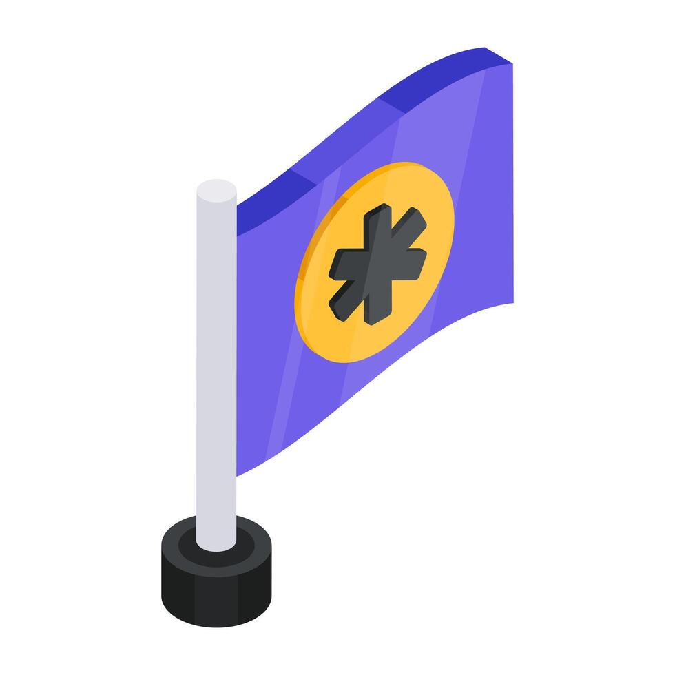A unique design icon of medical flag vector