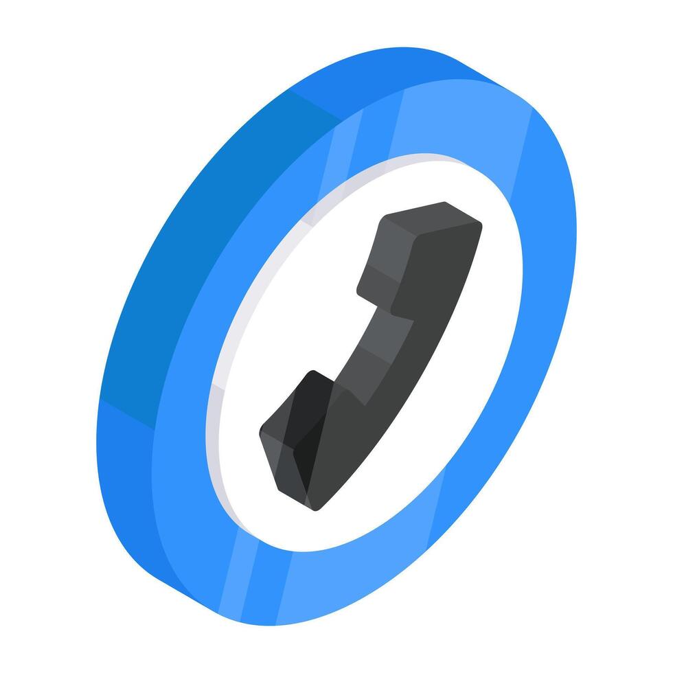 A flat design icon of phone call vector