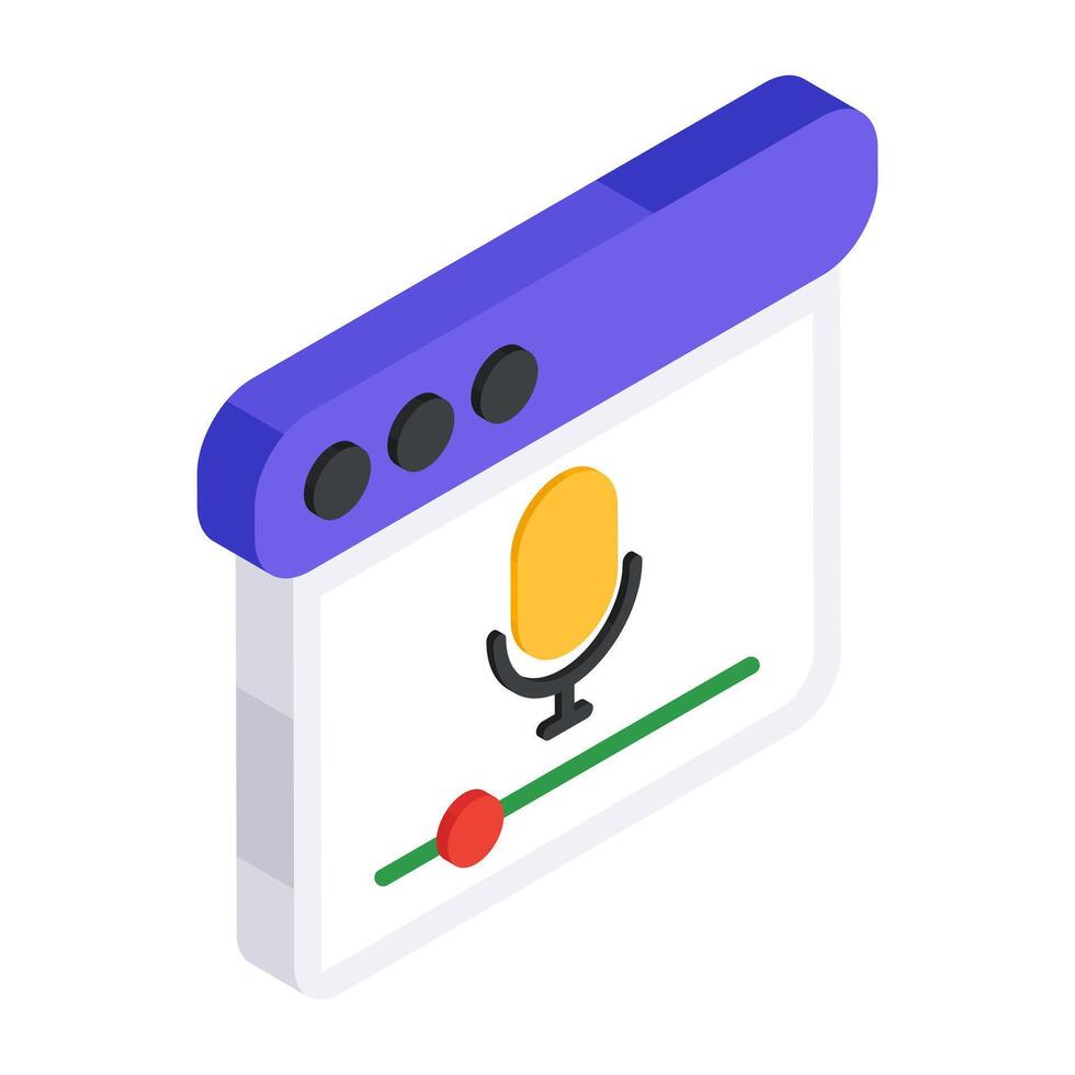 Icon of microphone in flat design vector