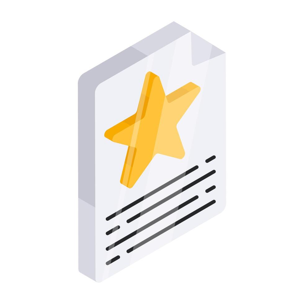 Editable design icon of favorite file vector