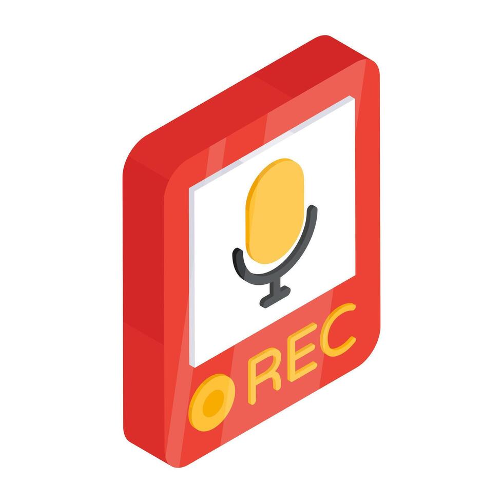 Icon of microphone in flat design vector