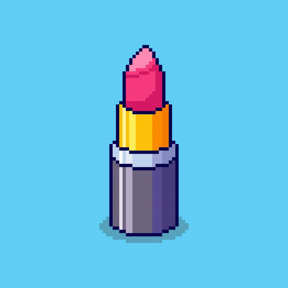 Pixel art Lipstick game asset design vector