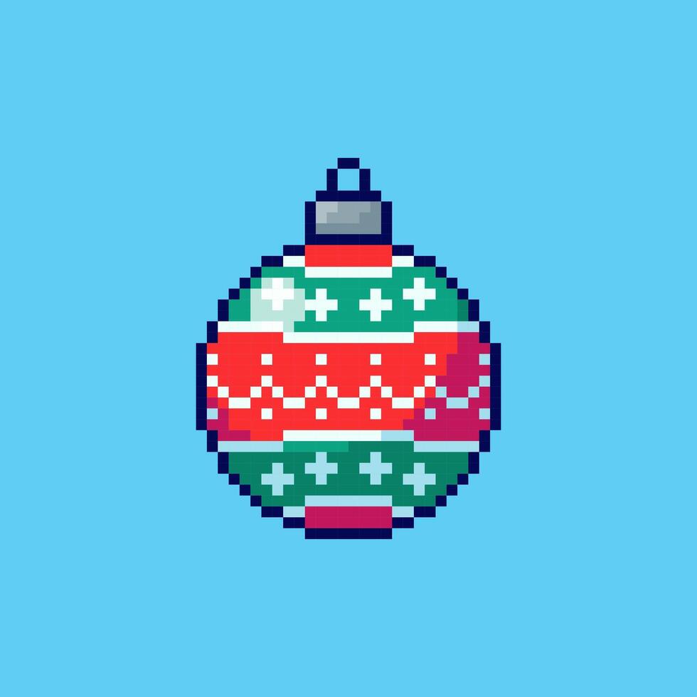 Pixel art Christmas Ball game asset design vector