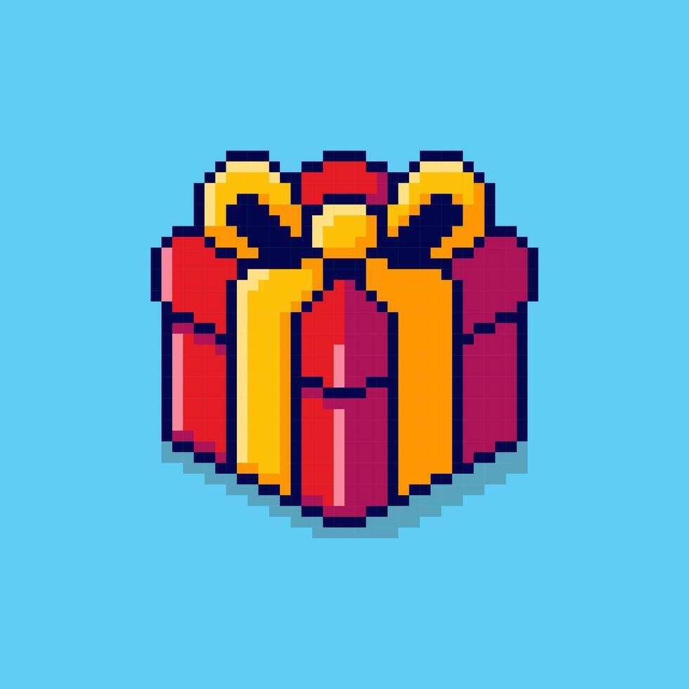 Pixel art Gift game asset design vector
