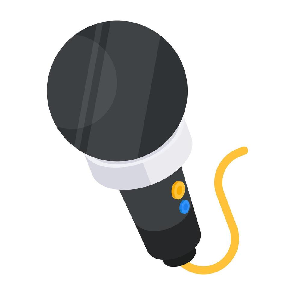 Icon of singing mic in flat design vector