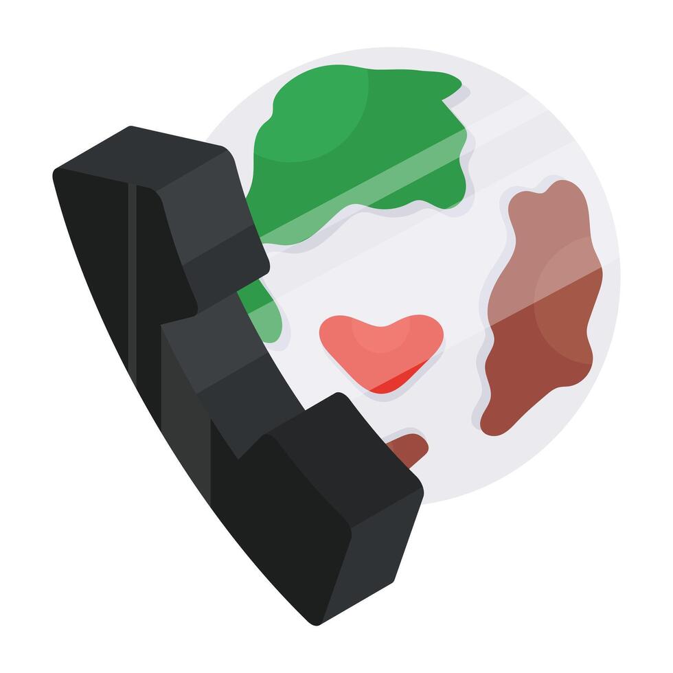 Premium download icon of global call vector