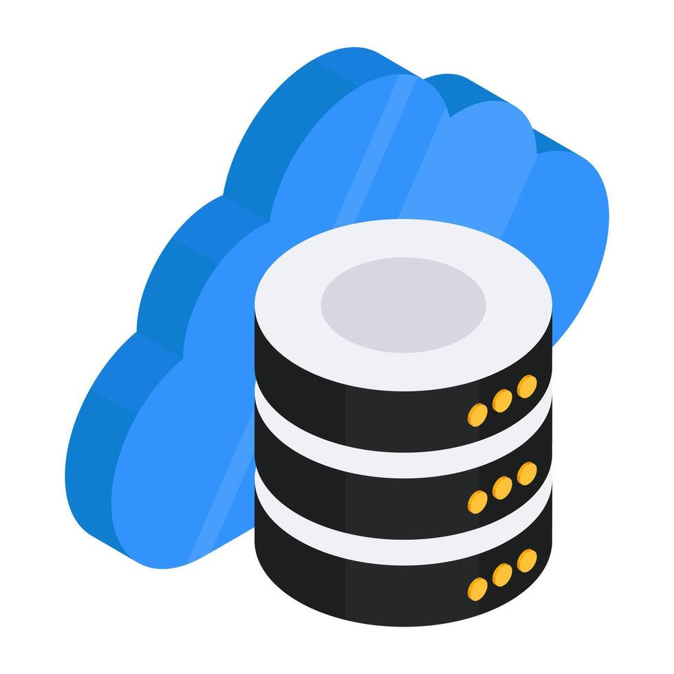 A unique design icon of cloud database vector