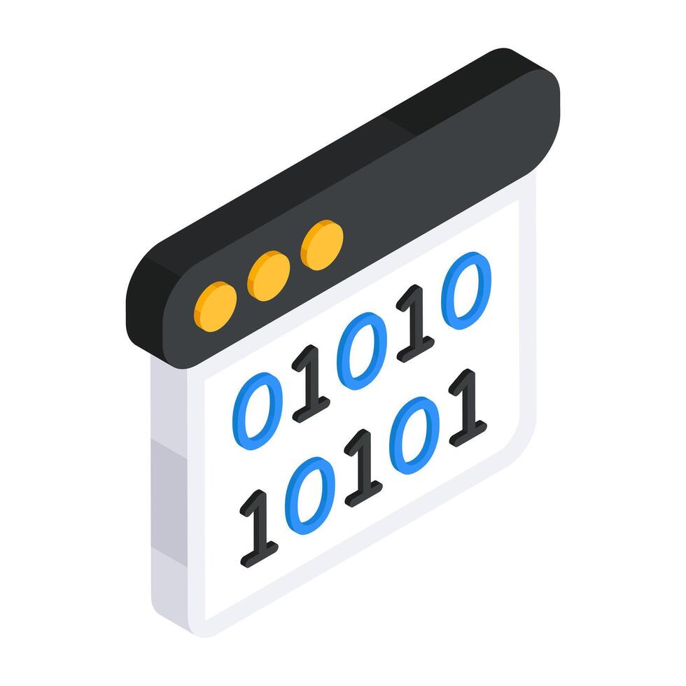 A unique design icon of binary data vector