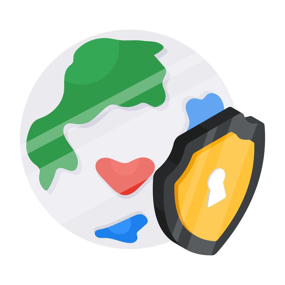 Modern design icon of global security vector