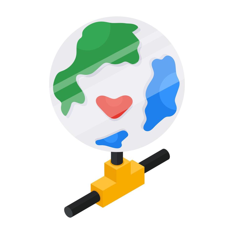 Conceptual flat isometric design icon of network vector