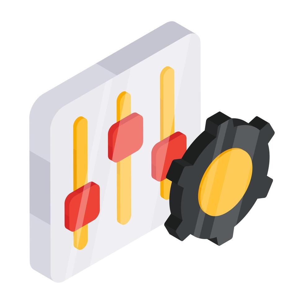 An editable design icon of equalizer management vector