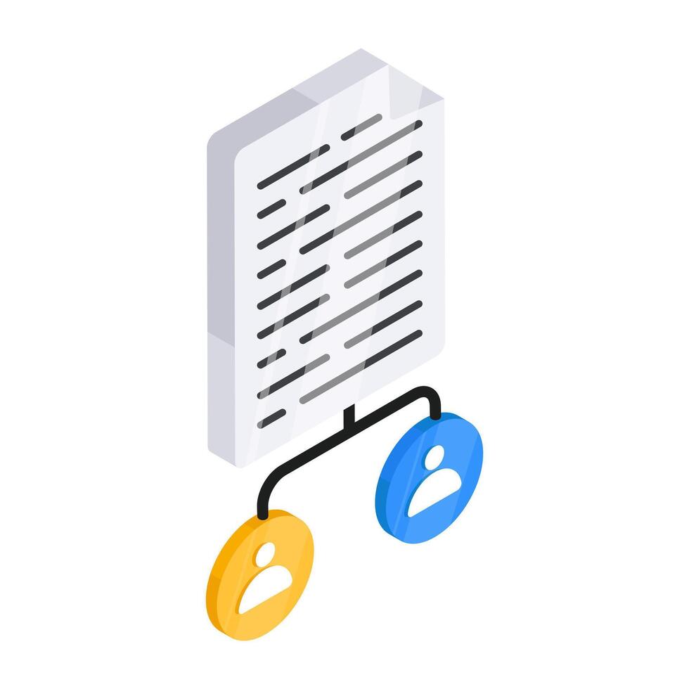Editable design icon of file network vector
