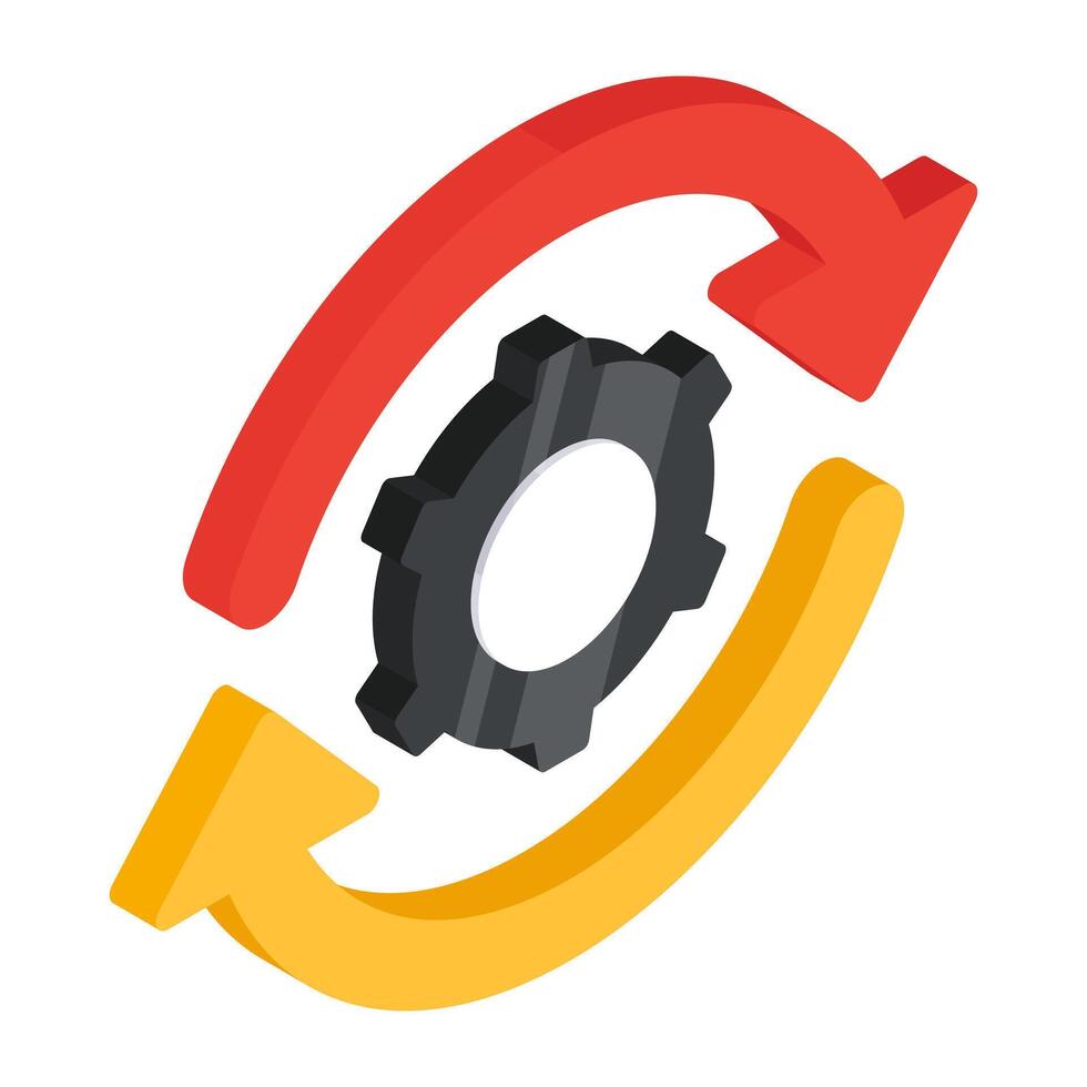 A colored design icon of setting update vector